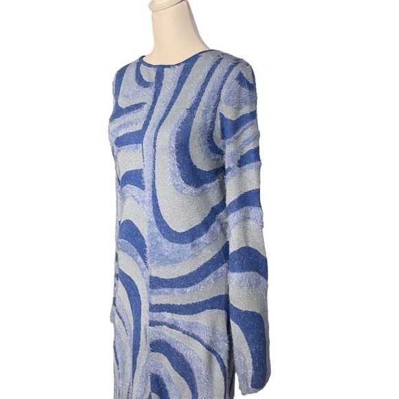 NWT House of Sunny Wave Sweater Blue Moon Dress Cut out Back Long Sleeve Blue 8 - Picture 4 of 16